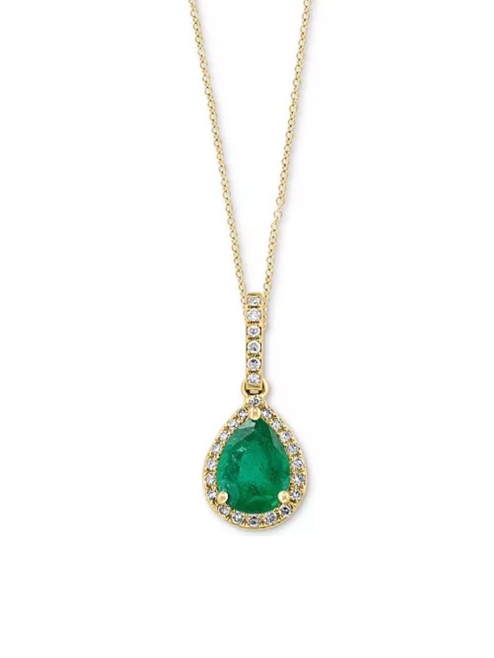 Effy Gold Teardrop Emerald Pendant Necklace